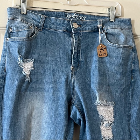 Resfeber Blue Light Wash Skinny Boyfriend Ankle Jeans Women’s Size 14 - Picture 11 of 15